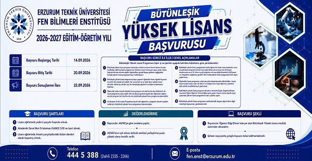 Bütünleşik Yüksek Lisans Başvuruları