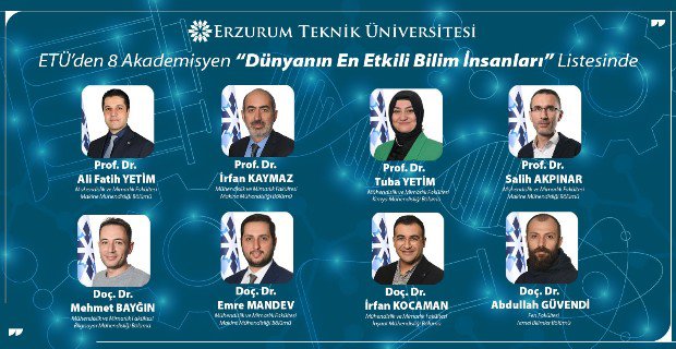 ETÜ’den 8 Akademisyen “Dünyanın En Etkili Bilim İnsanları” Listesinde haber görseli