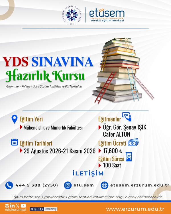 Etkinlik görseli: YDS Sınavına Hazırlık Kursu