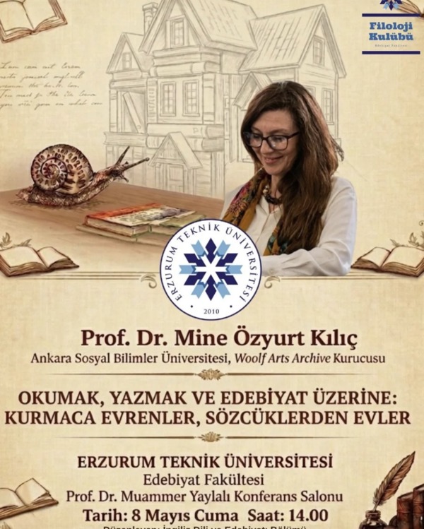 Etkinlik görseli: Okumak, Yazmak ve Edebiyat Üzerine: Kurmaca Evrenler, Sözcüklerden Evler