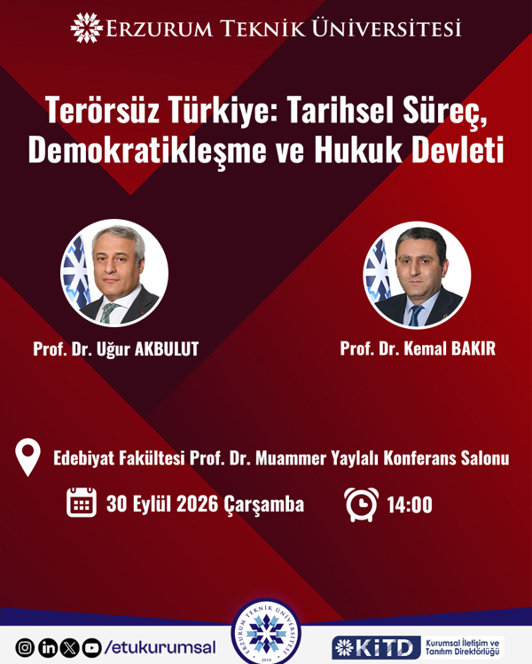 Etkinlik görseli: Terörsüz Türkiye: Tarihsel Süreç, Demokratikleşme ve Hukuk Devleti