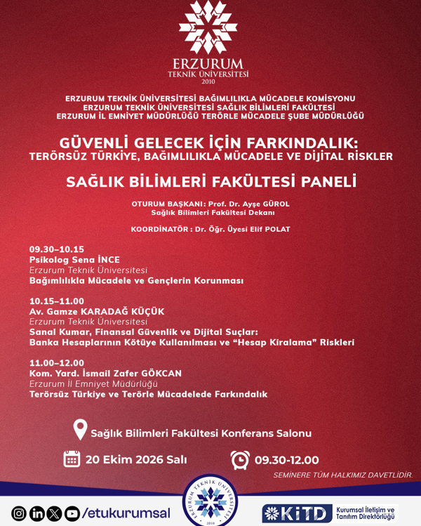 Etkinlik görseli: Güvenli Gelecek İçin Farkındalık:  Terörsüz Türkiye, Bağımlılıkla Mücadele ve Dijital Riskler