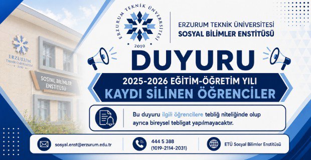 2025-2026 Eğitim-Öğretim Yılı Bahar Dönemi Kaydı Silinen Öğrenciler