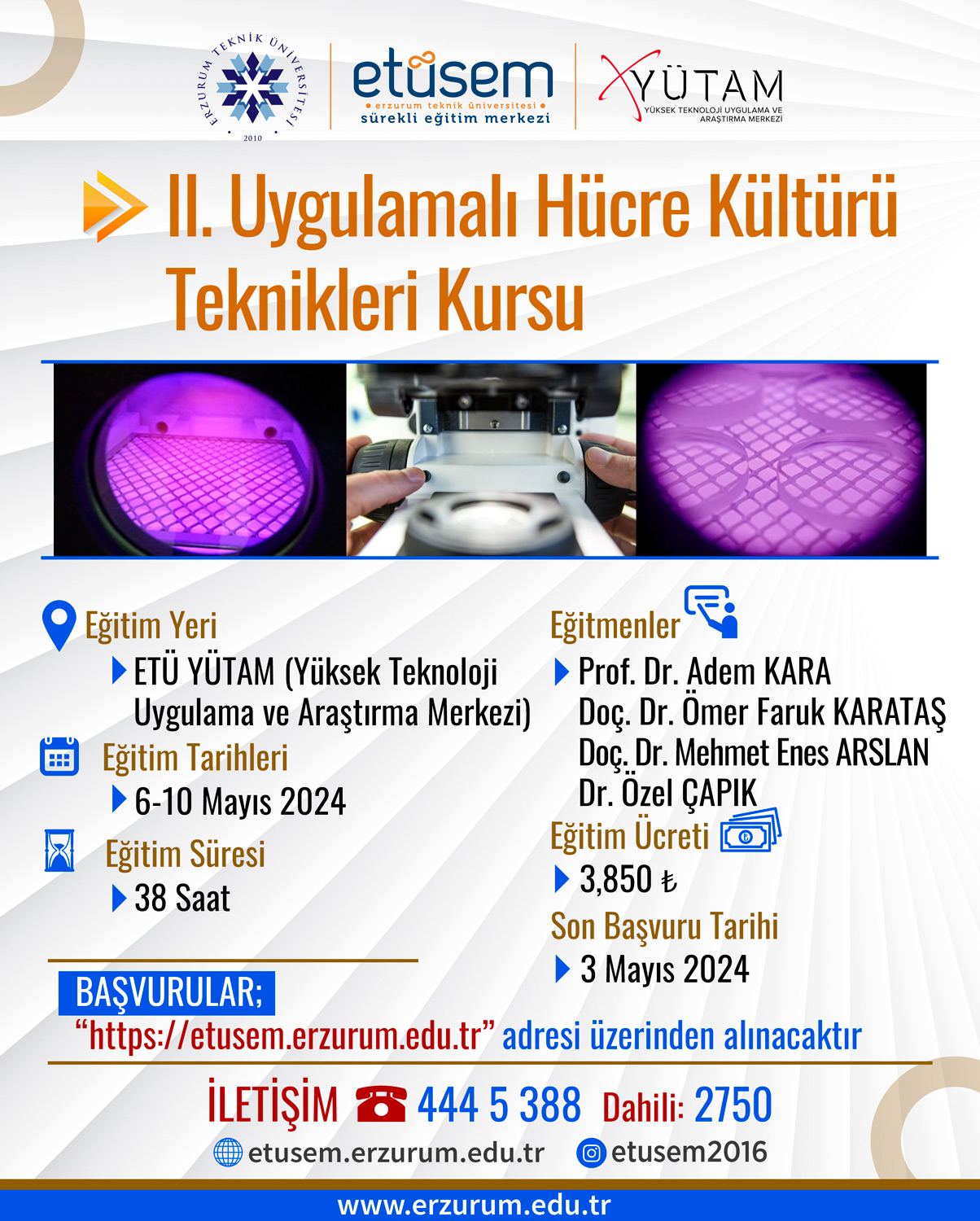 II. Uygulamalı Hücre Kültürü Teknikleri Kursu