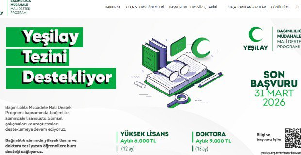 Yeşilay Lisansüstü Tez Araştırma Bursu 