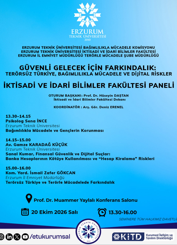 Güvenli Gelecek İçin Farkındalık:  Terörsüz Türkiye, Bağımlılıkla Mücadele ve Dijital Riskler etkinlik görseli