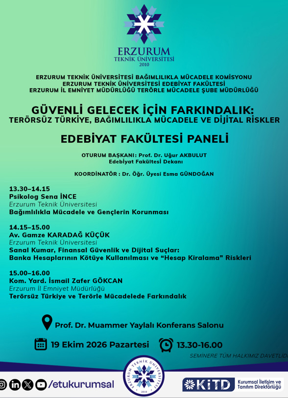 Güvenli Gelecek İçin Farkındalık:  Terörsüz Türkiye, Bağımlılıkla Mücadele ve Dijital Riskler etkinlik görseli