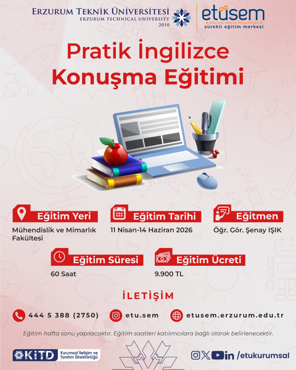 Etkinlik görseli: Pratik İngilizce Konuşma Eğitimi
