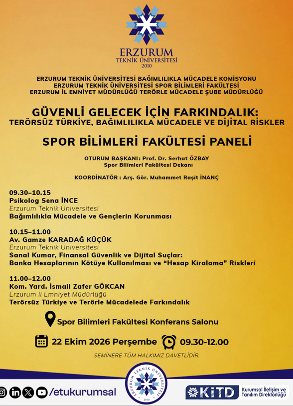 Güvenli Gelecek İçin Farkındalık:  Terörsüz Türkiye, Bağımlılıkla Mücadele ve Dijital Riskler etkinlik görseli