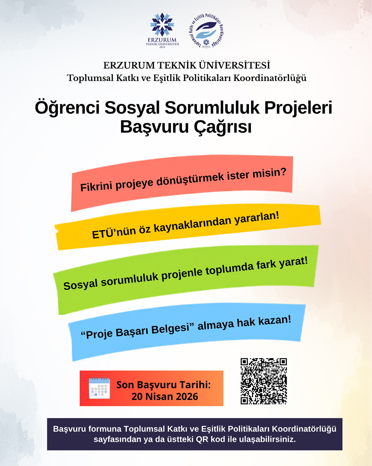 Öğrenci Sosyal Sorumluluk Projeleri Başvuru Çağrısı