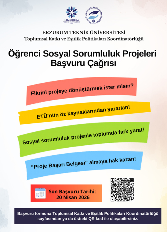 Öğrenci Sosyal Sorumluluk Projeleri Başvuru Çağrısı event image