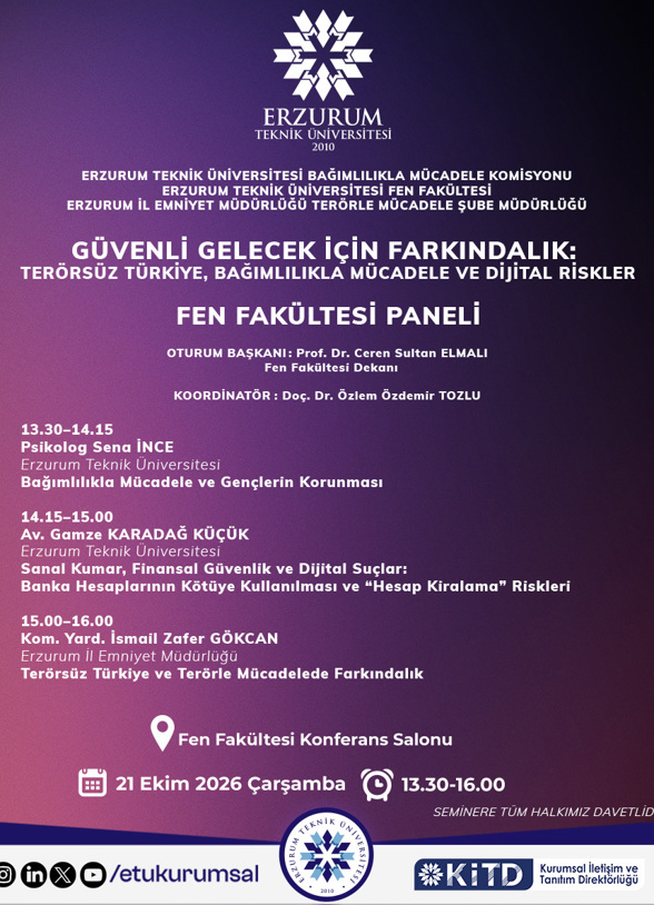 Güvenli Gelecek İçin Farkındalık:  Terörsüz Türkiye, Bağımlılıkla Mücadele ve Dijital Riskler etkinlik görseli