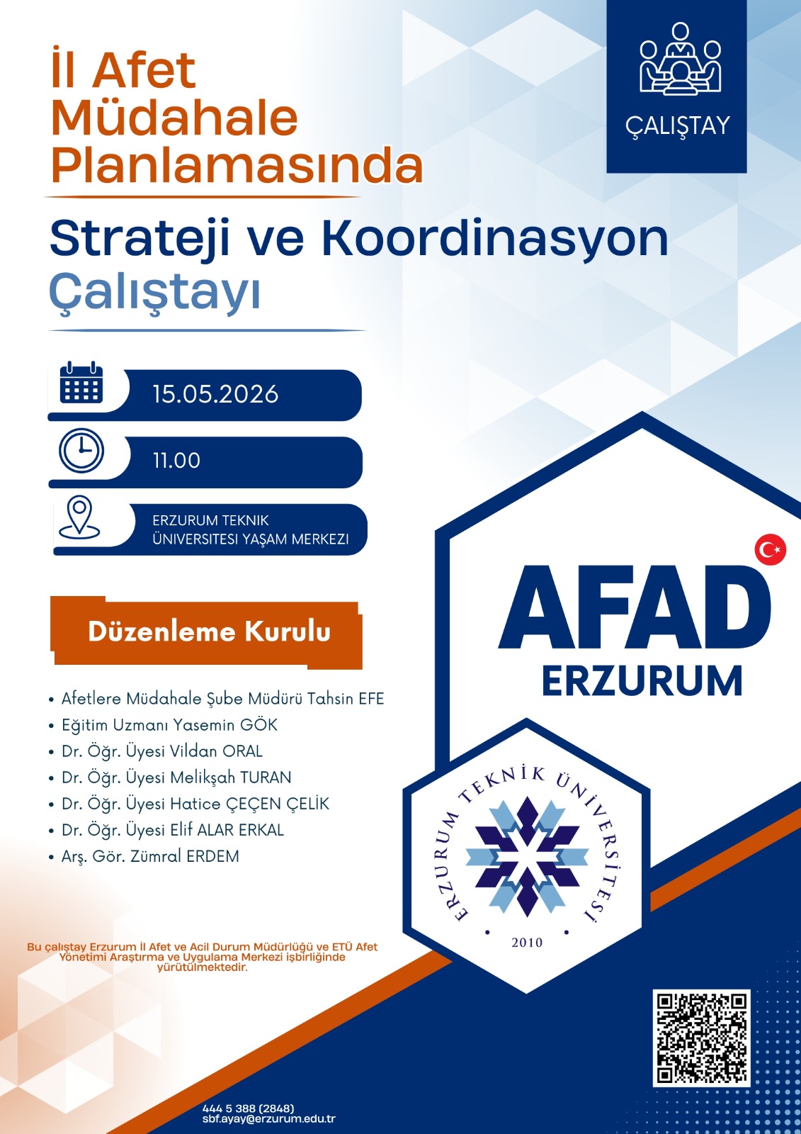 İl Afet Müdahale Planlamasında Strateji ve Koordinasyon Çalıştayı 