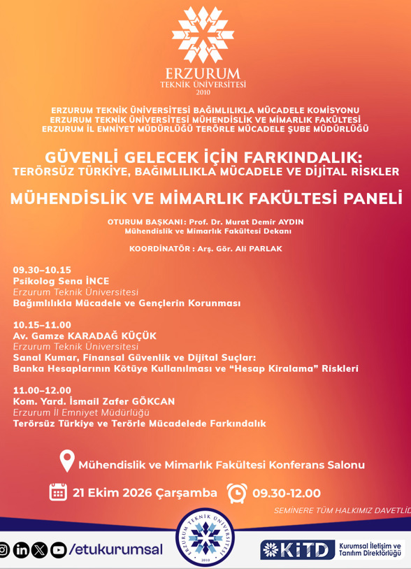 Güvenli Gelecek İçin Farkındalık:  Terörsüz Türkiye, Bağımlılıkla Mücadele ve Dijital Riskler etkinlik görseli