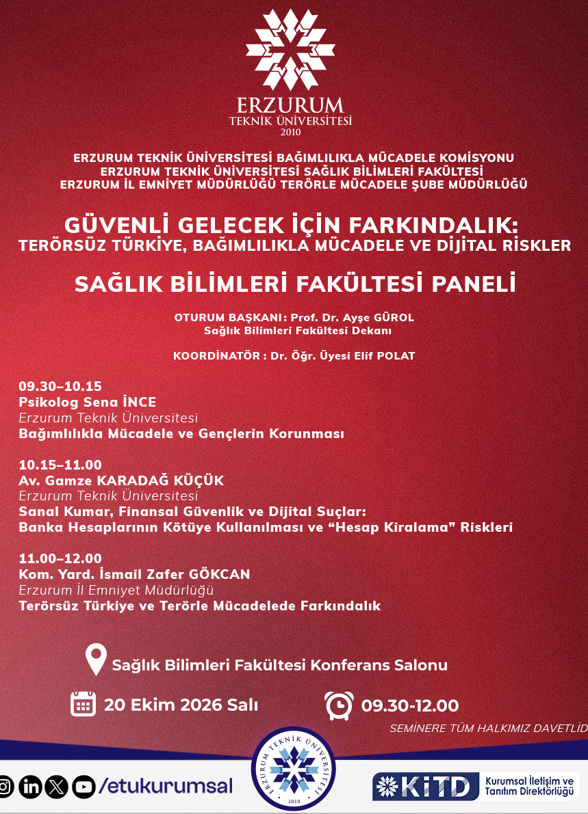 Güvenli Gelecek İçin Farkındalık:  Terörsüz Türkiye, Bağımlılıkla Mücadele ve Dijital Riskler etkinlik görseli
